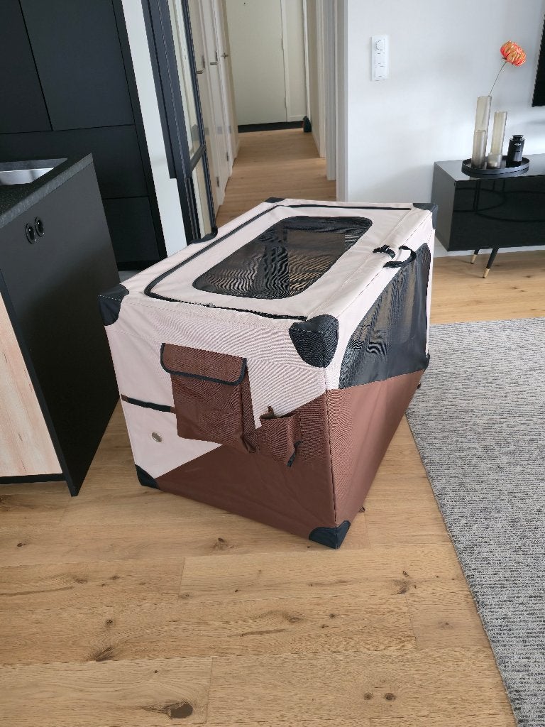 Honden benches XL met kussen  Box XL   kleur bruin/beige, Dieren en Toebehoren, Hondenbenches, Ophalen, Zo goed als nieuw