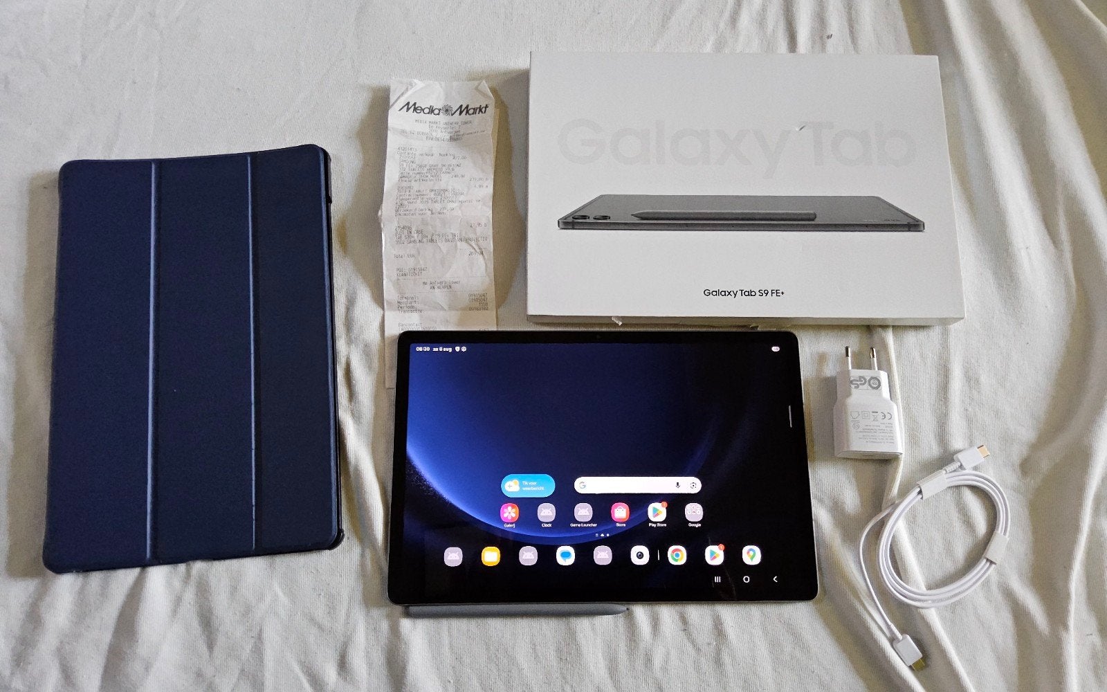 Samsung Galaxy Tab S9 FE +, 256gb, bijna nieuw, accessoires, Ophalen of Verzenden