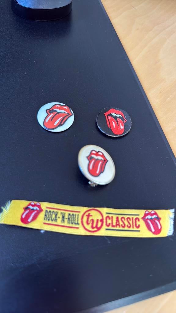 3 Vintage pins The Rolling Stones, Ophalen, Gebruikt