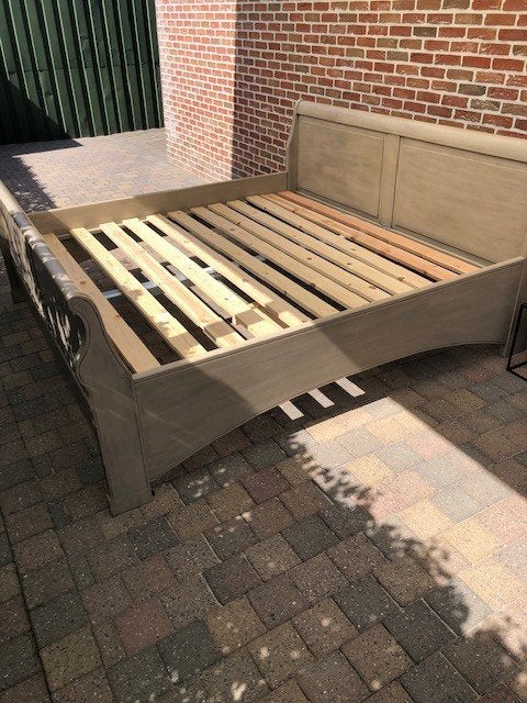 2 persoons  bed 2 meter breedt, Huis en Inrichting, Slaapkamer | Bedden, Ophalen, Gebruikt, Tweepersoons