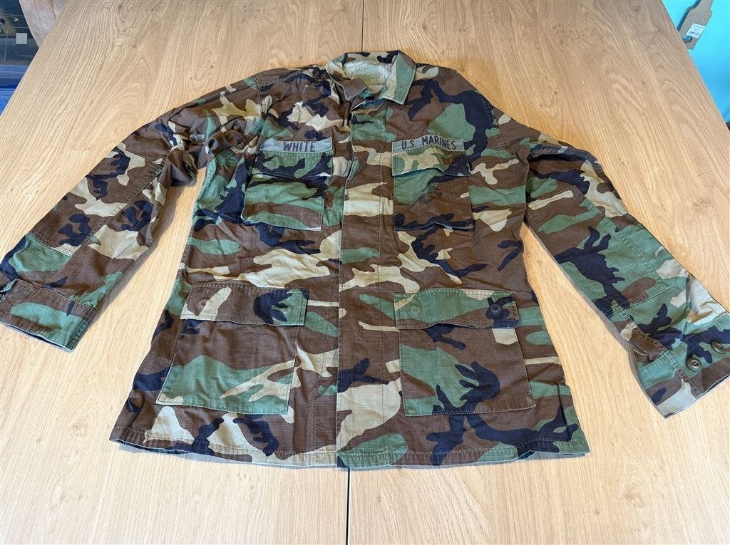 US Marines Heren BDU Woodland Camo Jas - Medium Long, Kleding | Heren, Jassen | Winter, Ophalen of Verzenden, Zo goed als nieuw
