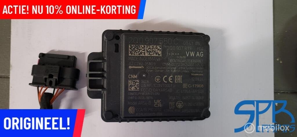 Radarsensor VW TOURAN 5TA RADAR 2Q0907550C ACC 2Q0907819 NEW, Neuf, Enlèvement ou Envoi, Volkswagen, Volkswagen