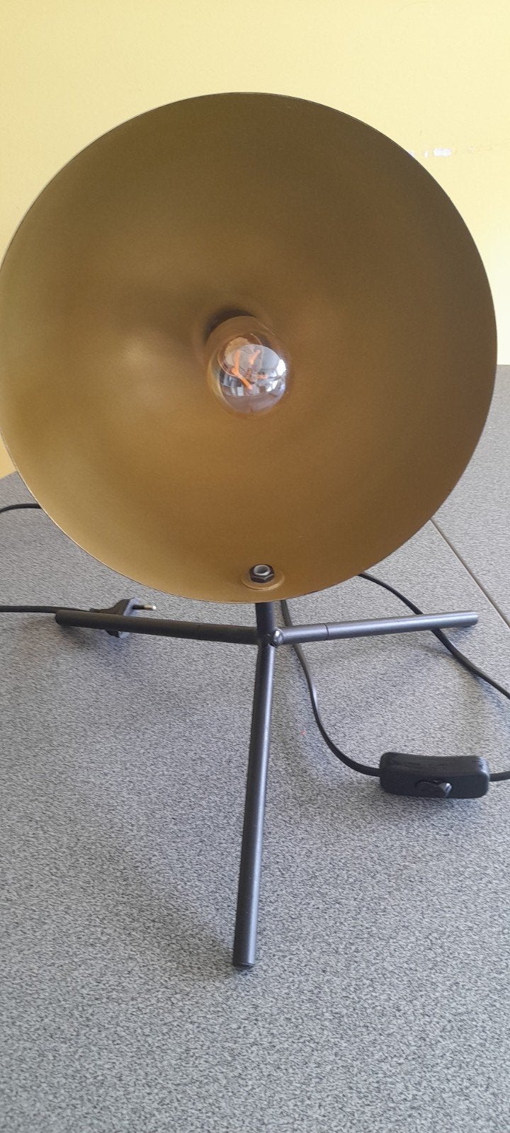 luminaire de table rond doré et noir, Maison & Meubles, Doré, Enlèvement ou Envoi, Neuf