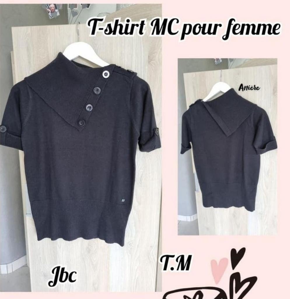 T-shirt MC pour femme-noir-JBC-T.M, Manches courtes, Taille 38/40 (M), JBC, Enlèvement