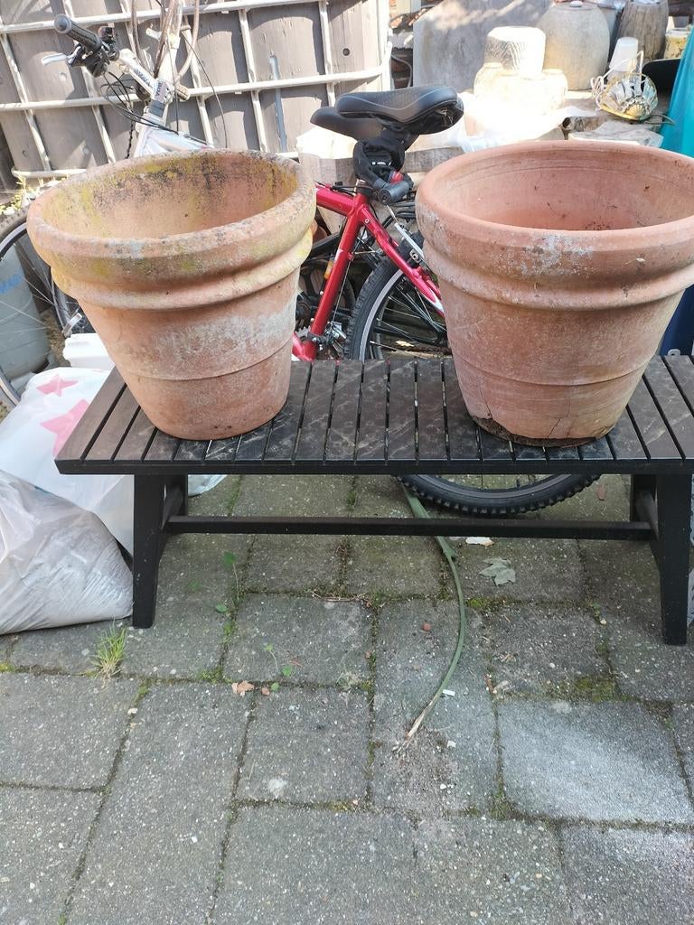 2 grote authentieke landelijke terracotta, Tuin en Terras, Ophalen, Binnen