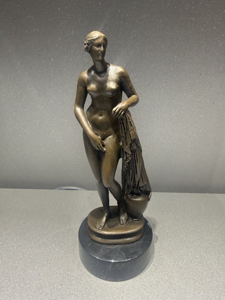 Bronzen Beeldje "A. Canova" – Klassiek Naakt Vrouwenbeeld, Enlèvement ou Envoi, Bronze