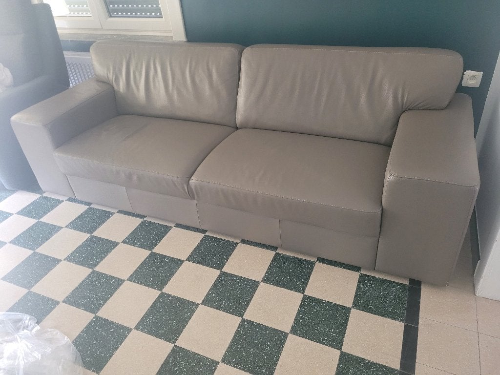 Lederen zetel, Maison & Meubles, Canapés | Salons, 75 à 100 cm, Modern, landelijk, 200 à 250 cm, Banc droit