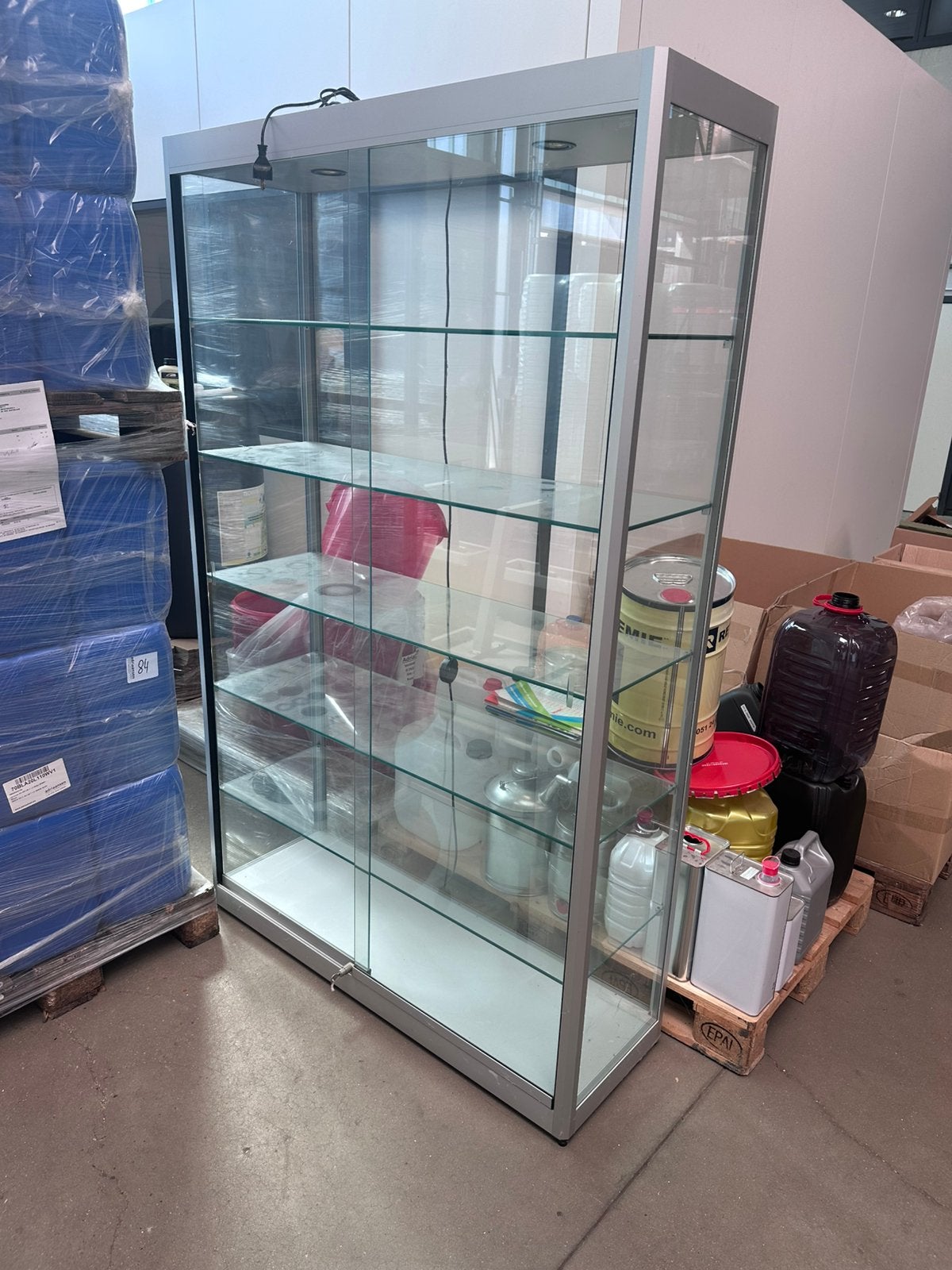 Glazenkast met lichten 2Mx1,4M, Huis en Inrichting, Ophalen, Zo goed als nieuw