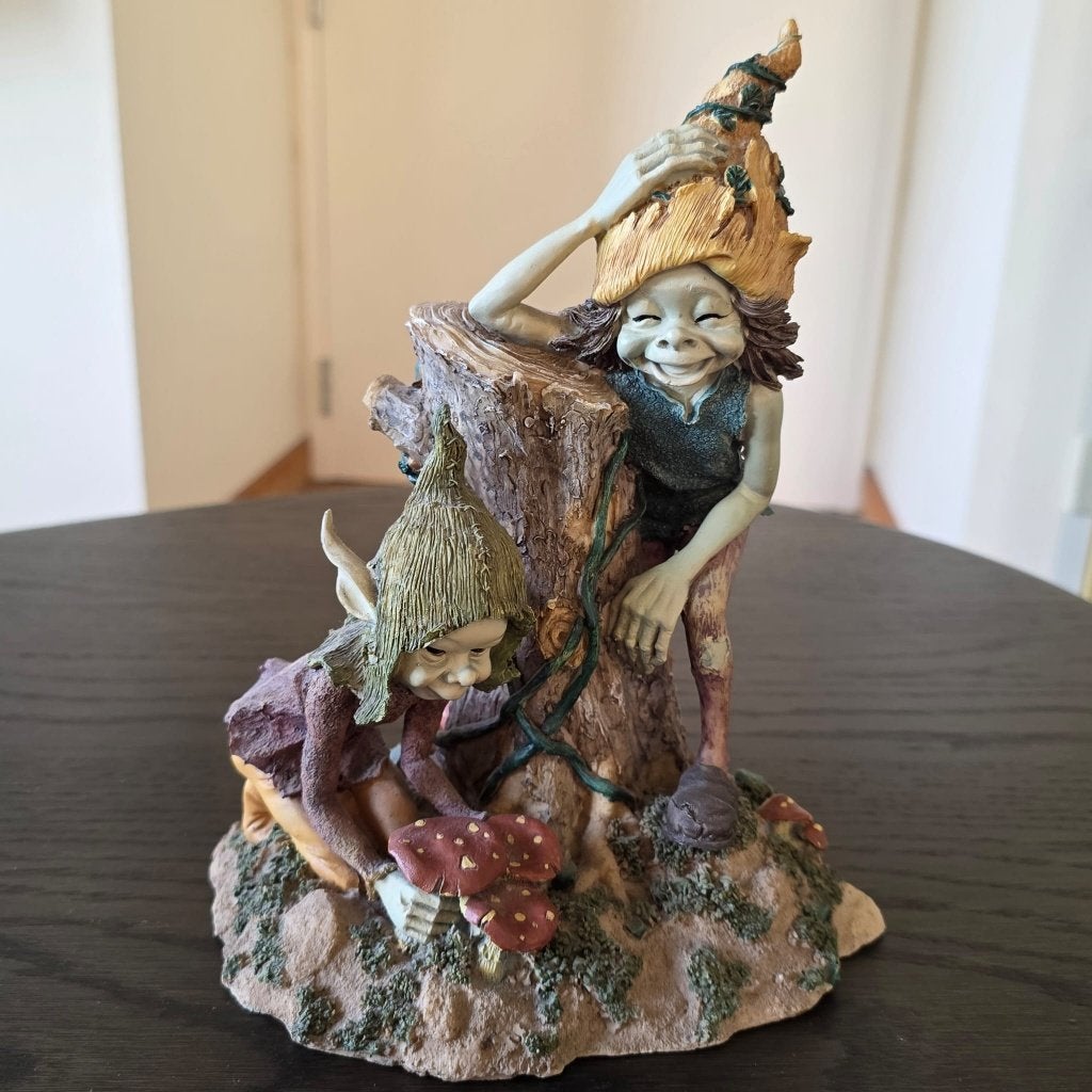 Groot decoratief trollenbeeld met twee figuren, Verzamelen, Poppetjes en Figuurtjes, Ophalen, Zo goed als nieuw