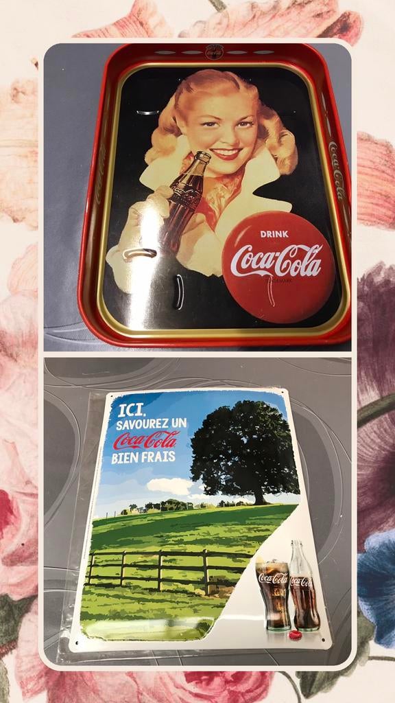 Coca-Cola reclamebord+plateau,samen 10€, Verzamelen, Ophalen of Verzenden, Zo goed als nieuw, Reclamebord