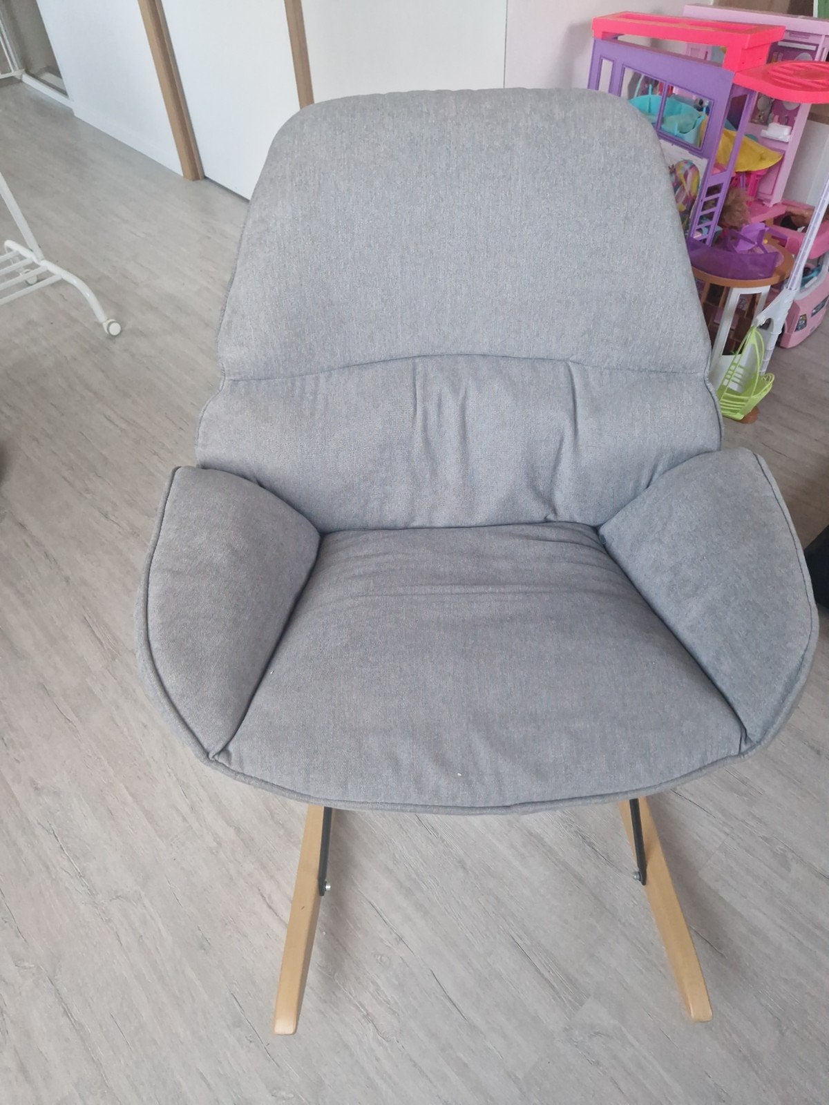 Schommelstoel Childhome Rocking Lounge wit / grijs, Maison & Meubles, Chaises, Gris, Comme neuf, Enlèvement, Tissus