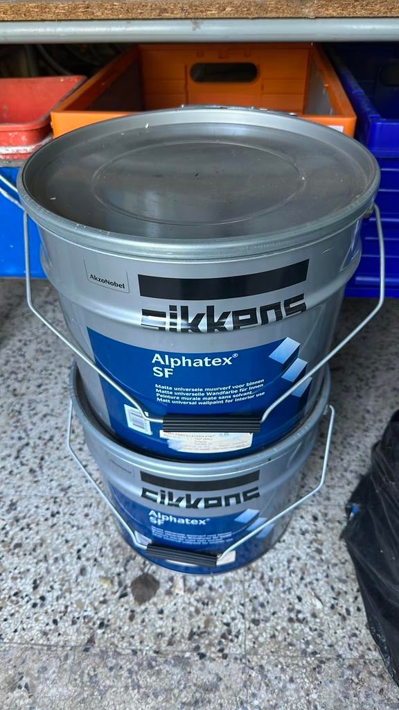 2x10l Sikkens Alphatex SF binnen mat RAL 7037 stofgrijs, Bricolage & Construction, Peinture, Vernis & Laque, Neuf, Gris, Enlèvement