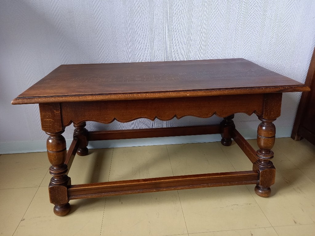 salon- of bijzettafeltje (eikenhout), Huis en Inrichting, Gebruikt, 75 cm of meer, Rechthoekig, Hout
