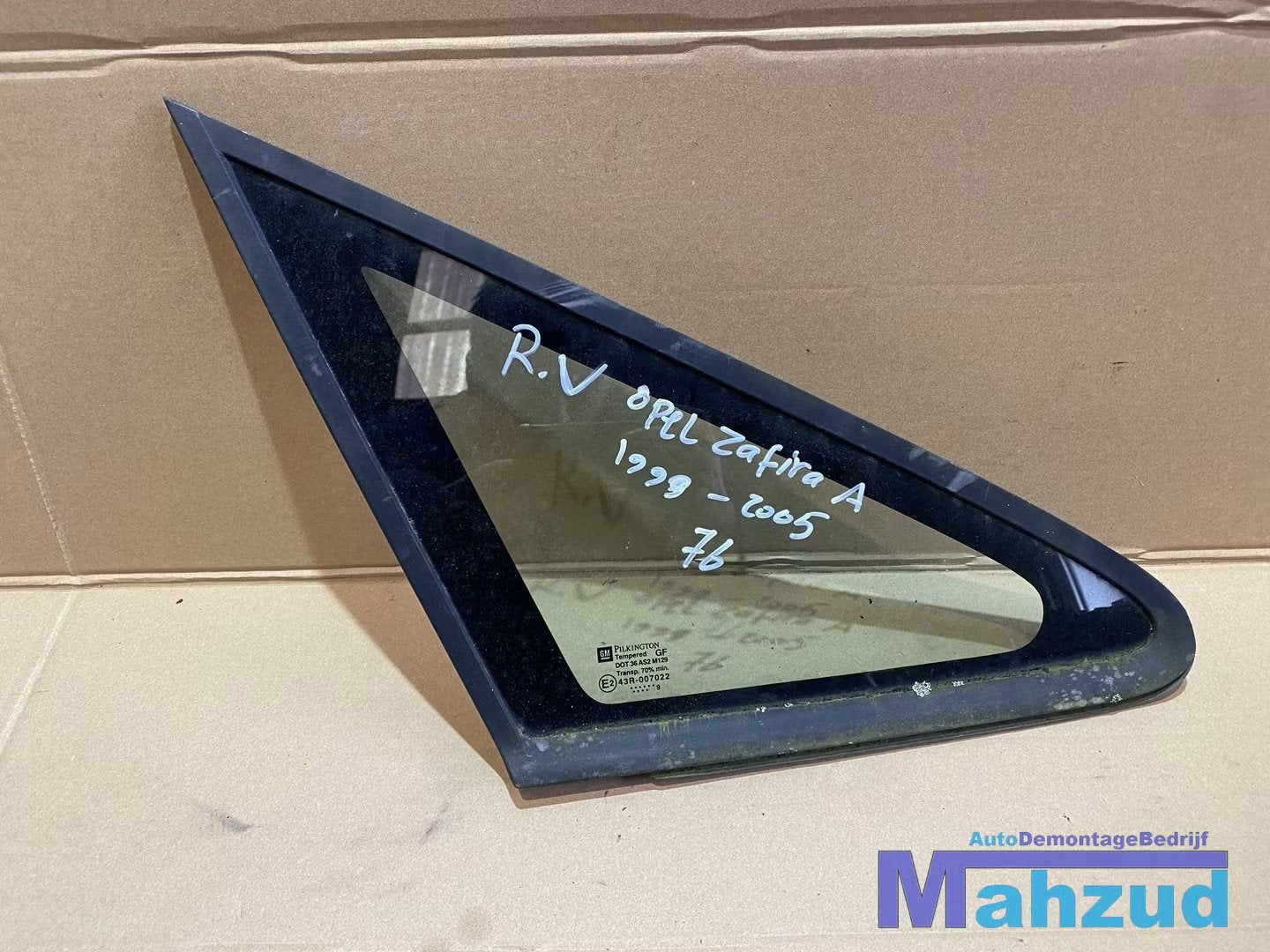 OPEL ZAFIRA A rechts voor raam zijruit zijraam 1999-2005, Auto-onderdelen, Gebruikt, Opel Automobile GmbH, Kontakt@opel-infoservice.de