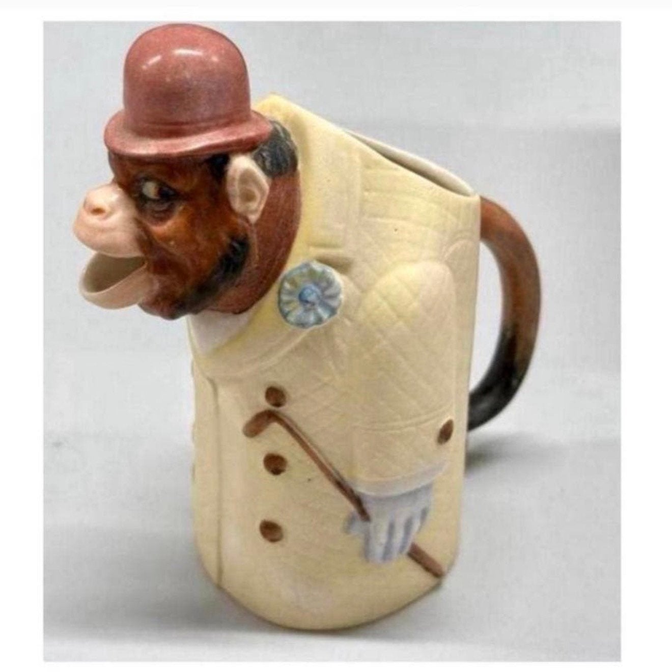 Antiek Melkkan melk-kan SCHAFER & VATER Monkey Aap Porselein, Ophalen of Verzenden