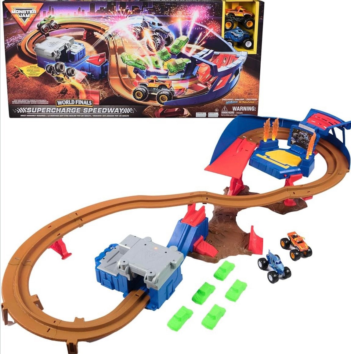 Monster Jam: MNJ Supercharge Speedway Playset, Ophalen, Zo goed als nieuw