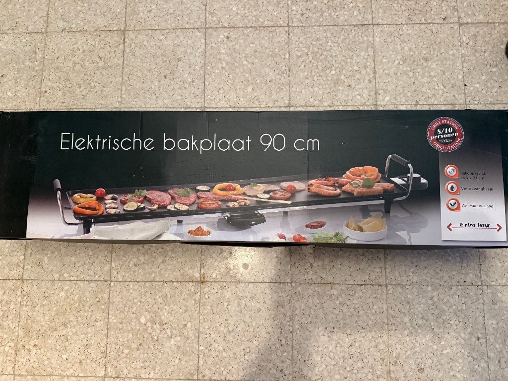 Elektrische bakplaat 90 cm, Ophalen, Nieuw, Tafelgrill