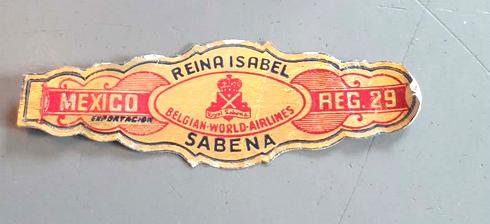 bague de cigare sabena reina isabel mexico, Verzamelen, Rookartikelen, Aanstekers en Luciferdoosjes, Ophalen of Verzenden, Gebruikt