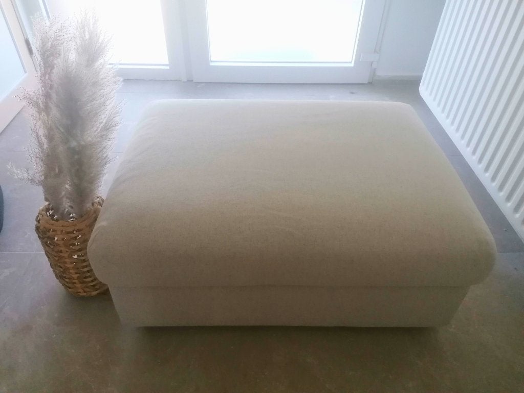 Grand pouf avec rangement 110L Gris/beige, Comme neuf, Enlèvement, 50 à 75 cm, Rectangulaire