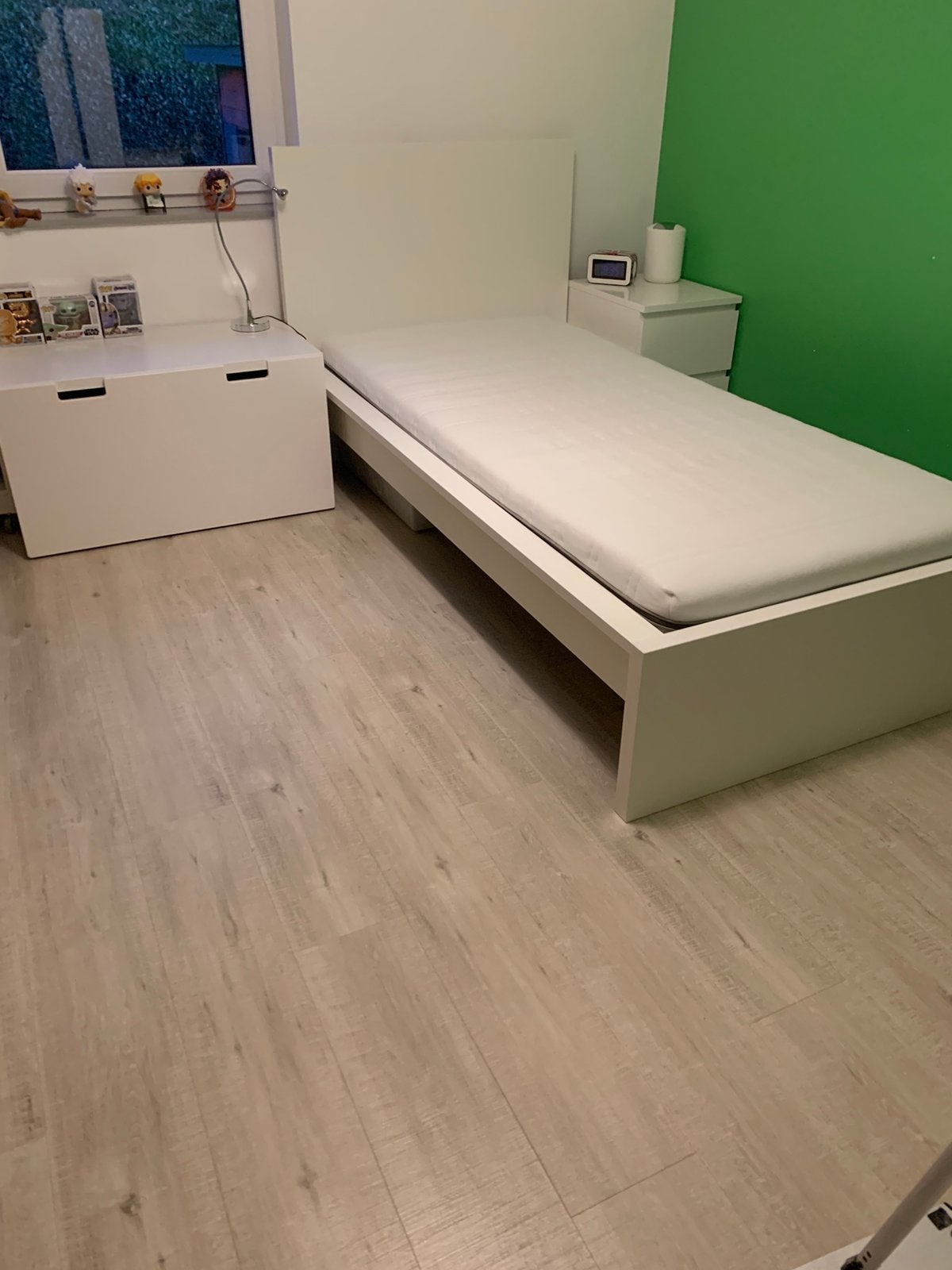 Ensemble lit 90/200 blanc  IKEA, Maison & Meubles, Enlèvement, Utilisé, Une personne, Epuré