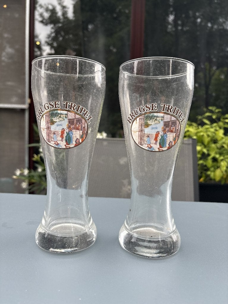 2 Stuks - Klassiek Brugse Tripel bierglas, Ophalen of Verzenden, Zo goed als nieuw, Glas of Glazen, Palm