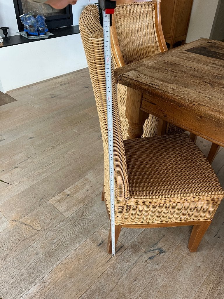 Rieten eetkamerstoelen, Maison & Meubles, Chaises, Osier ou Rotin, Brun, Enlèvement, Cinq, Six Chaises ou plus