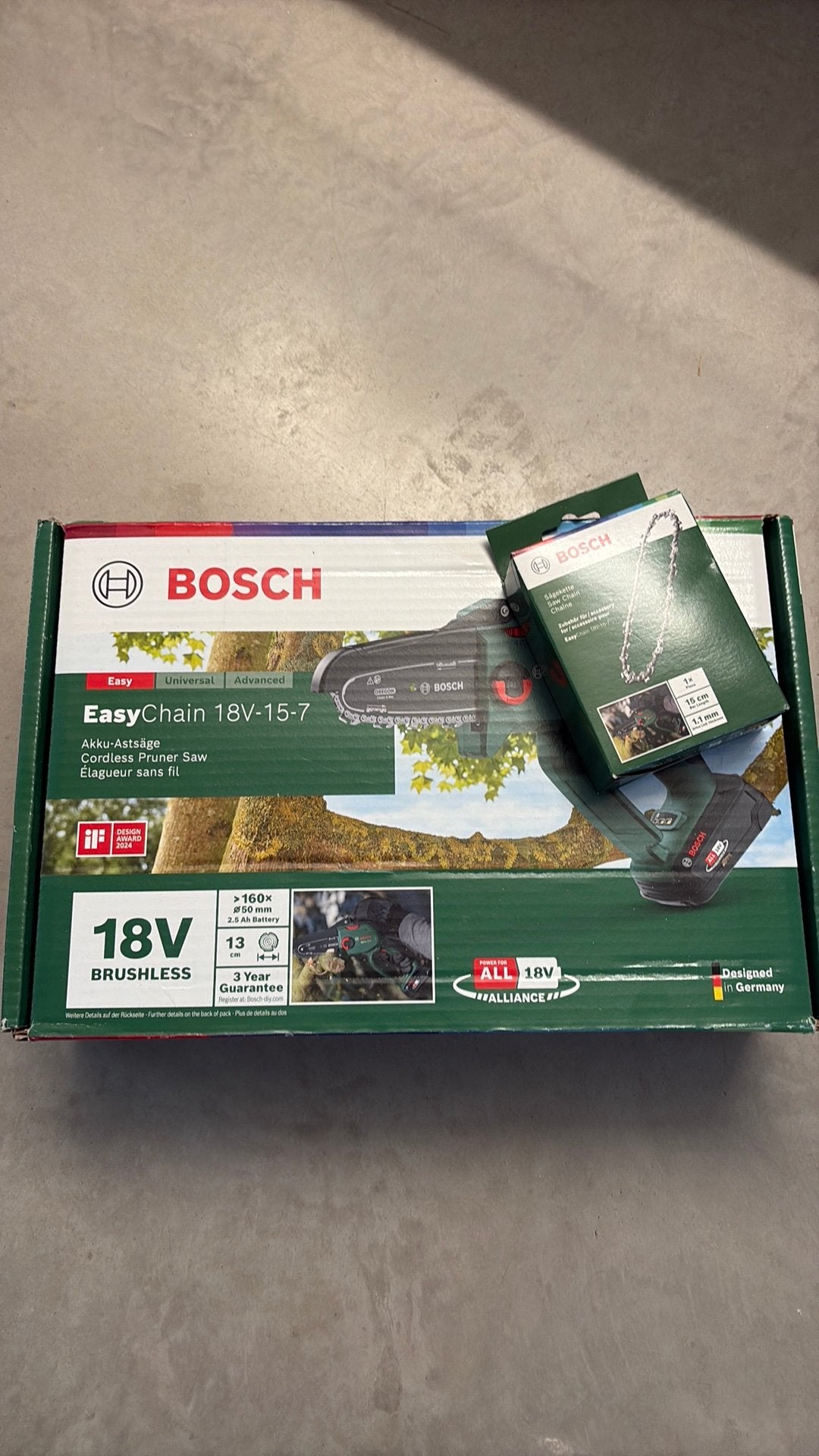 Bosch easychain 18v-15-7 met extra ketting, Ophalen, Nieuw