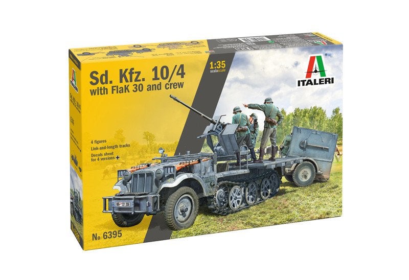 ITALERI 6395 SD.KFZ 10/4 WITH FLAK 30 AND CREW échelle 1/35, Hobby en Vrije tijd, Modelbouw | Auto's en Voertuigen, Italeri, 1:32 tot 1:50