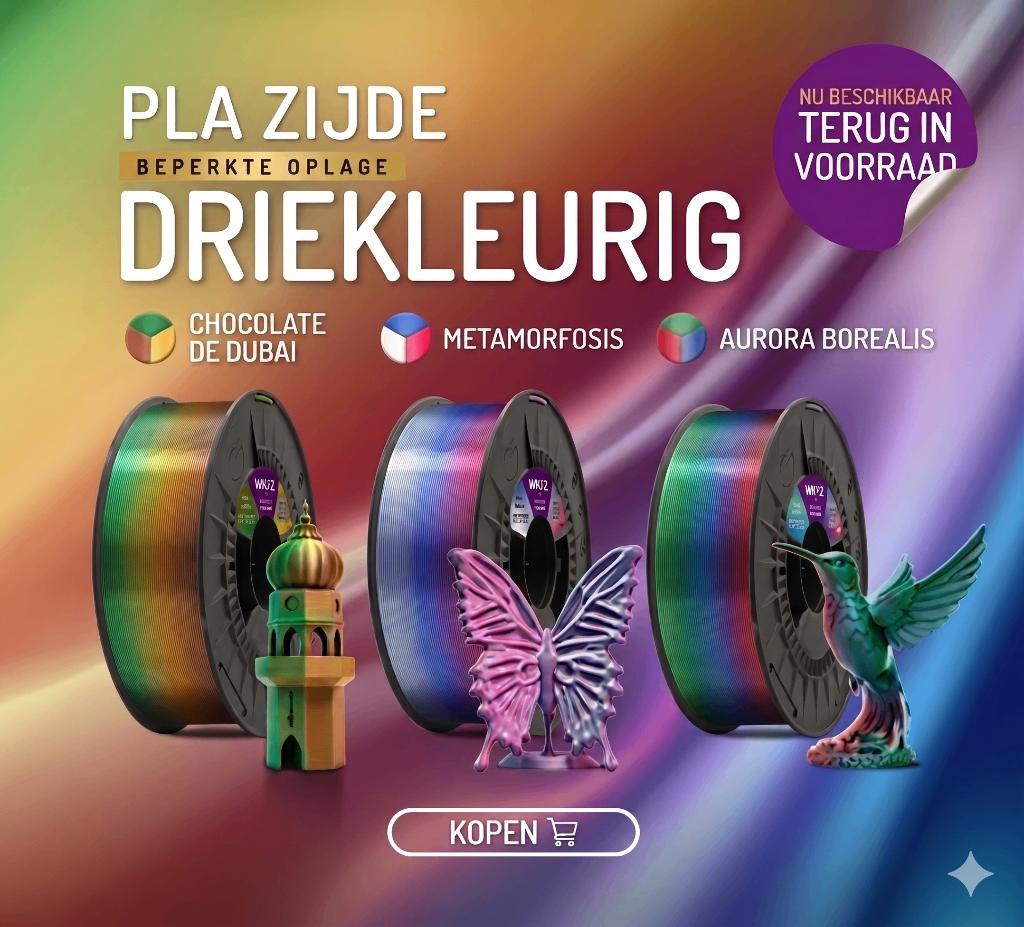 PLA Silk Tricolore 1.75mm – Effet WOW (1kg), Enlèvement ou Envoi, Neuf, Bobines de filament