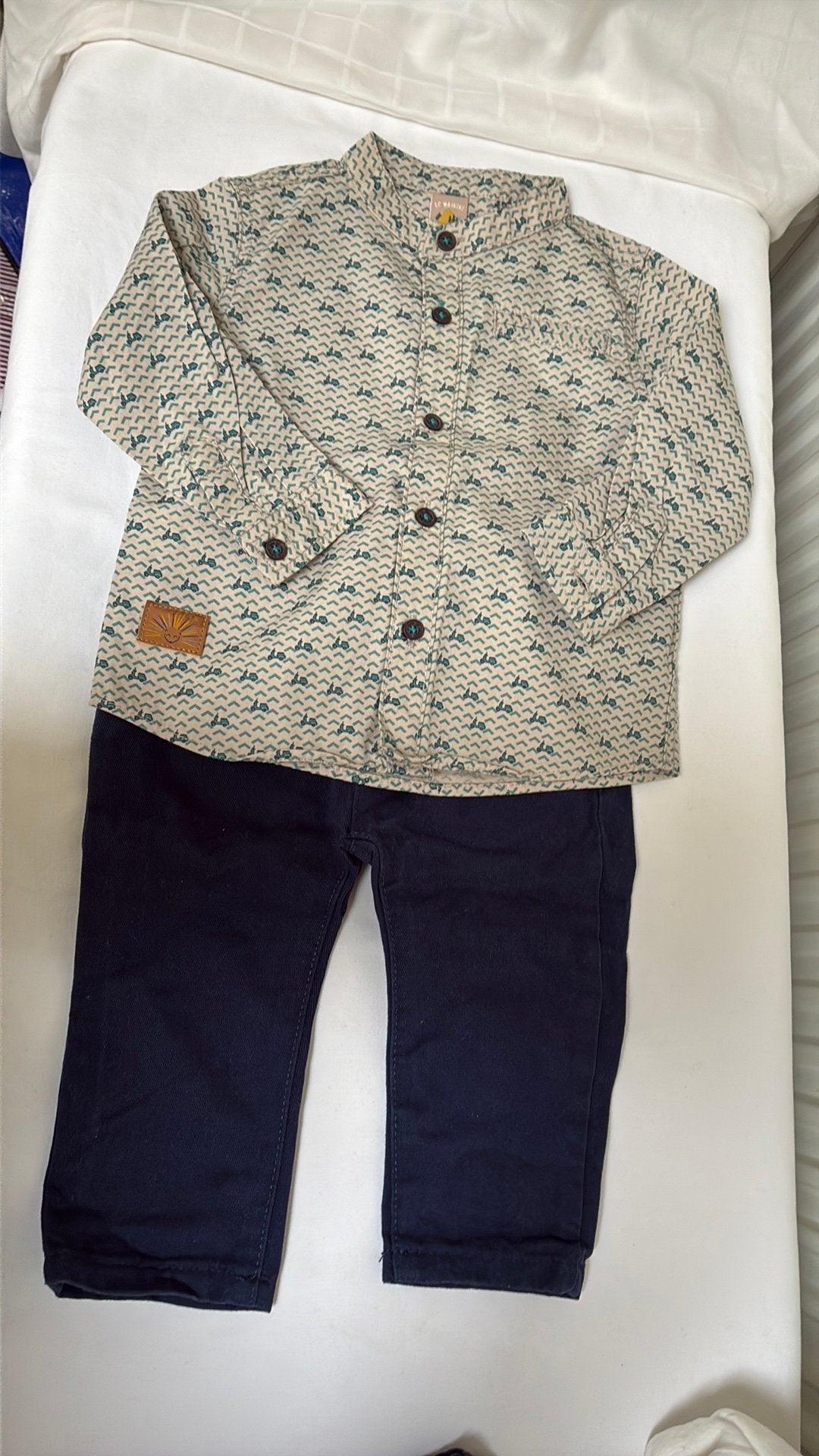 Pantalon Jeans et chemise pour bébé - 3/9 mois !, Enlèvement, Comme neuf, Pantalon