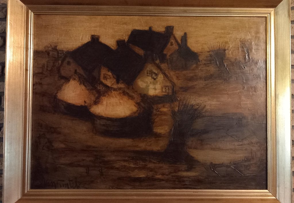 Peinture de Rintel, Peinture à l'huile, Paysage, Enlèvement, Daté