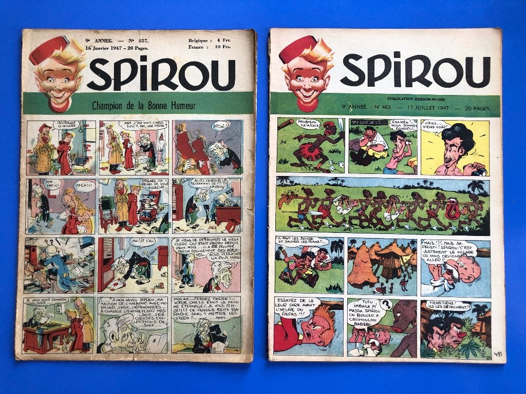 Spirou 1947 - Lot (1bis) numéros 457 et 483 hebdomadaires, Livres, BD, Utilisé, Plusieurs BD, Enlèvement