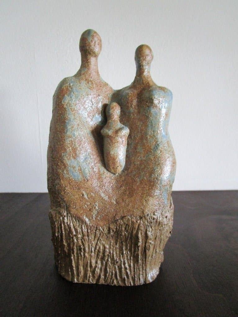 Sculpture abstraite de la Sainte Famille (20x11 cm), Antiquités & Art, Antiquités | Objets religieux, Enlèvement ou Envoi