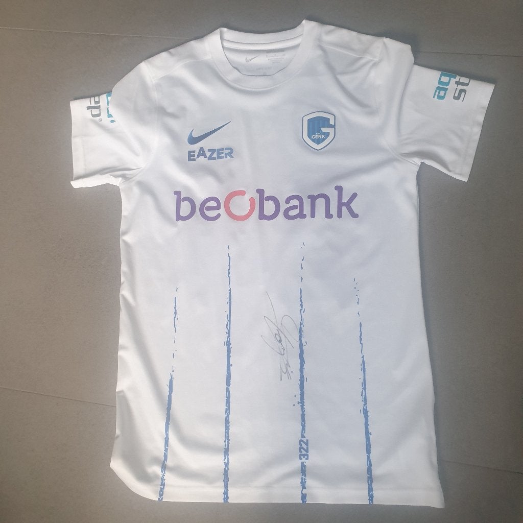 Voetbal bloes krc genk handtekening, Maat S, Ophalen, Zo goed als nieuw, Shirt