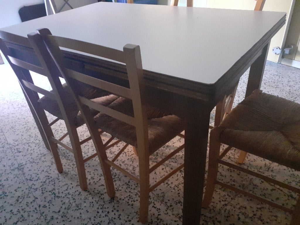 TABLE + CHAISES, Enlèvement, Utilisé, Bois, Campagnard