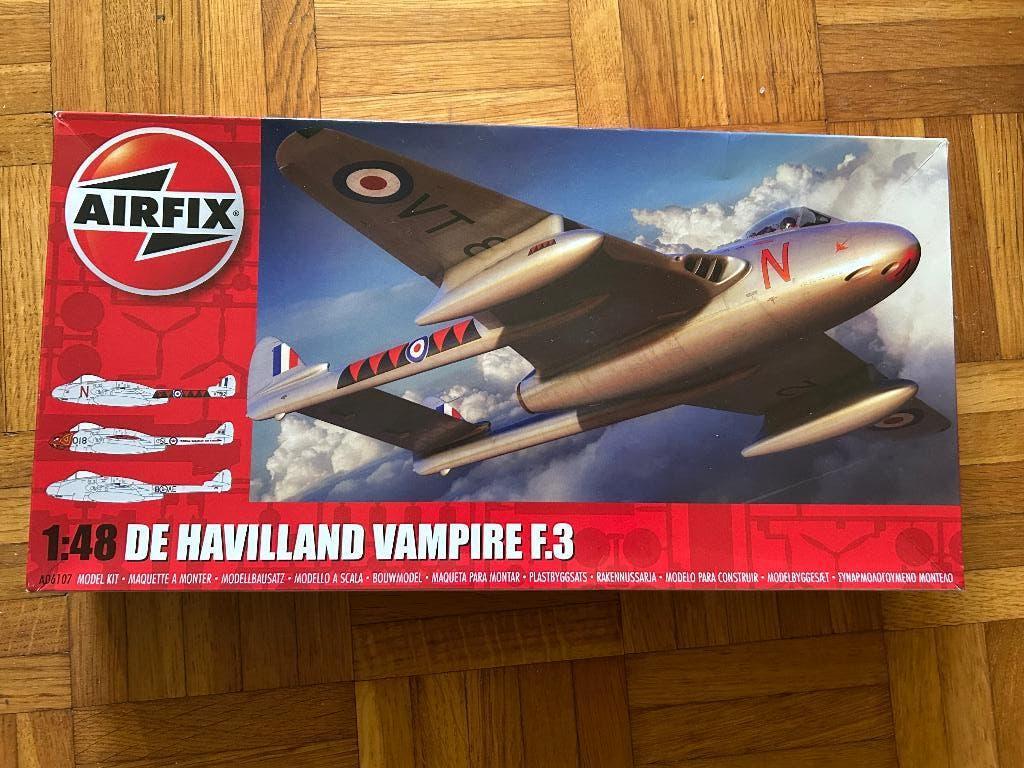 Airfix DeHavilland vampire F.3, Hobby en Vrije tijd, Verzenden, Zo goed als nieuw, Vliegtuig, Overige merken