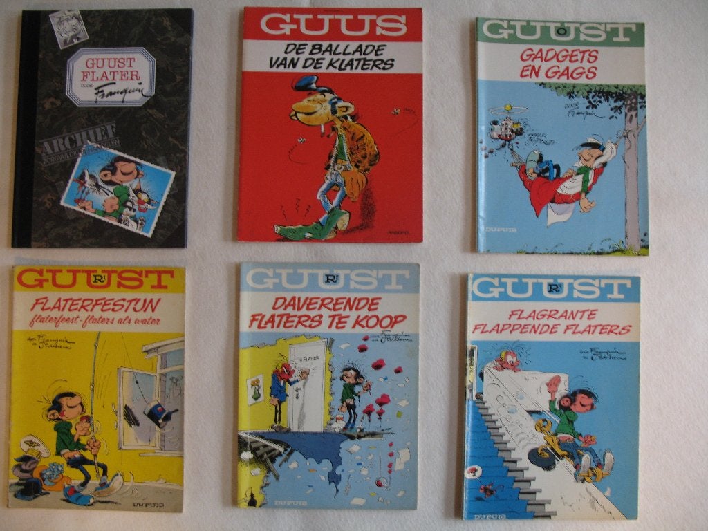 Guust, 1ste druk en herdruk,complete reeks door Franquin , Complete serie of reeks, Ophalen of Verzenden, Zo goed als nieuw