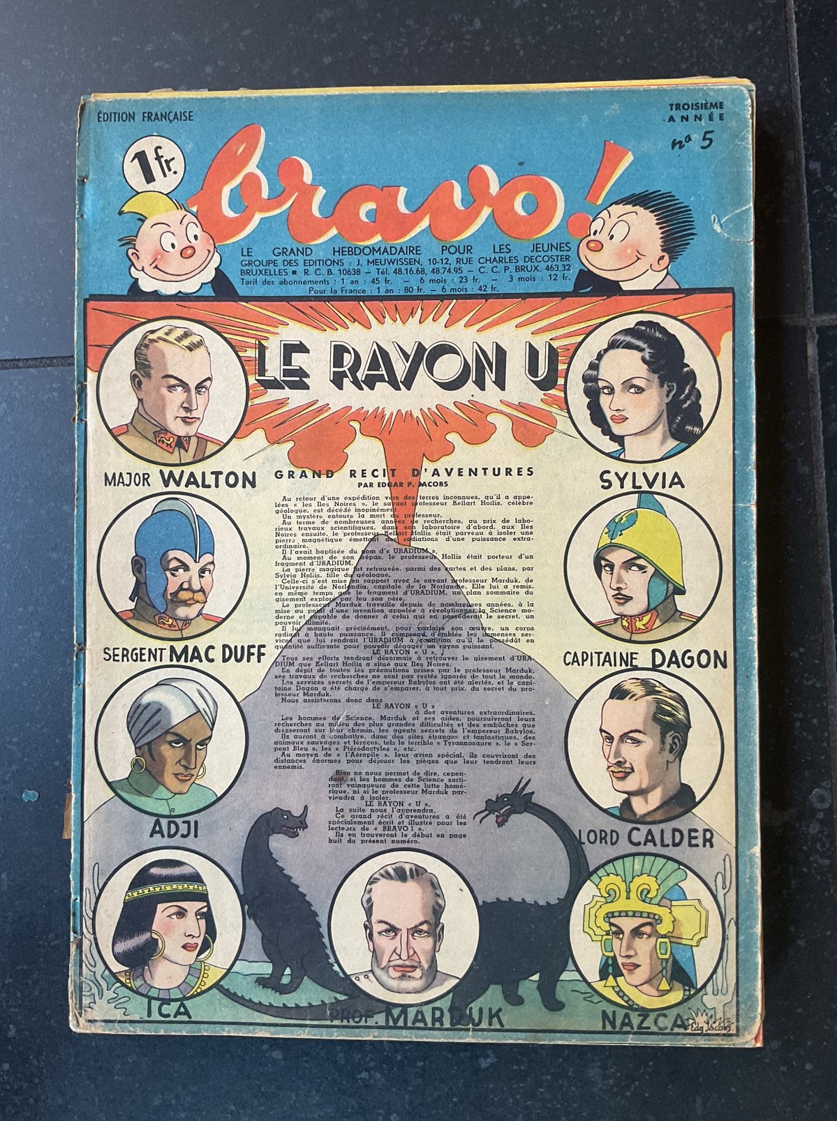 Bravo - Edgar P. Jacobs - Rayon U Compleet + Les Contes, Boeken, Meerdere stripboeken, Ophalen of Verzenden, Gelezen