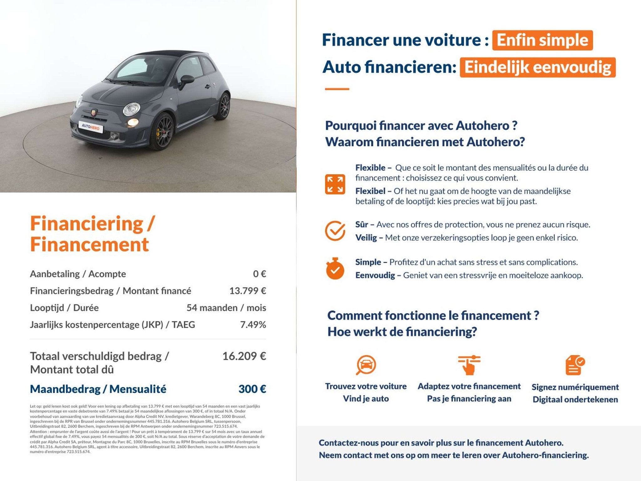 Abarth 595C 1.4 Competizione (année de construction 2015), Autos, Abarth, Achat, Cabriolet, 179 ch, Noir
