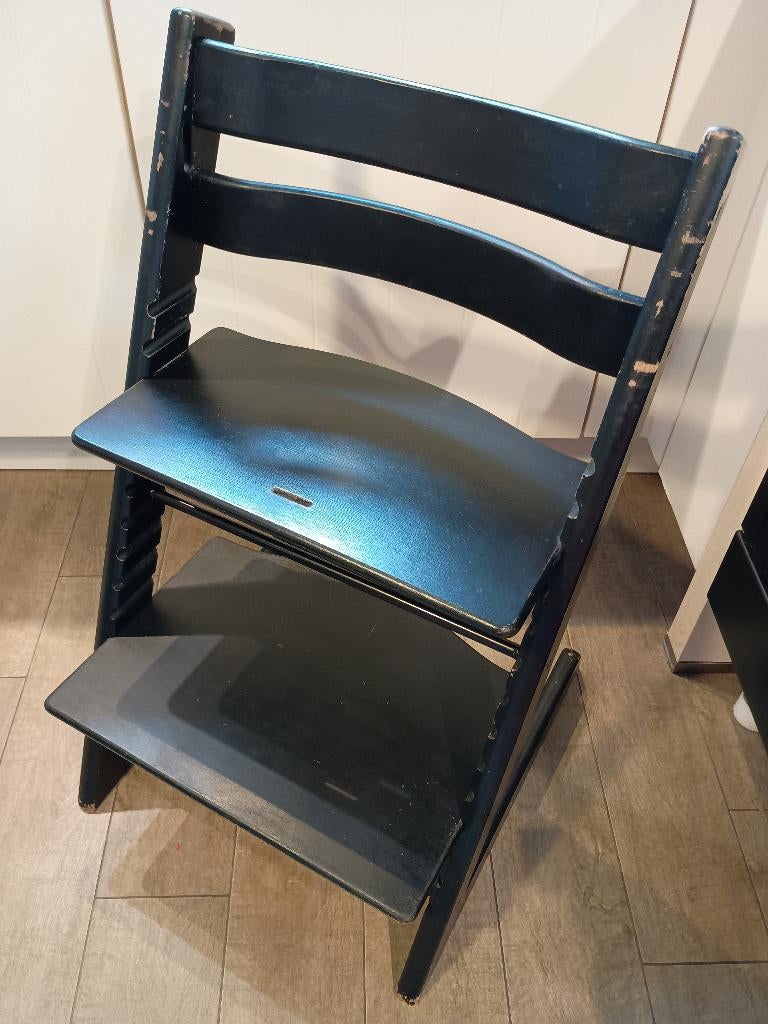 Trip trap kinderstoel zwart, Kinderen en Baby's, Kinderstoelen, Ophalen, Gebruikt, Meegroeistoel
