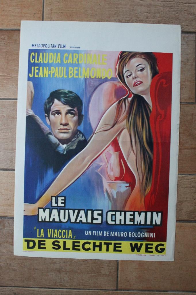 filmaffiche Jean-Paul Belmondo La viaccia 1961 filmposter, Enlèvement ou Envoi, Rectangulaire vertical, A1 jusqu'à A3, Comme neuf