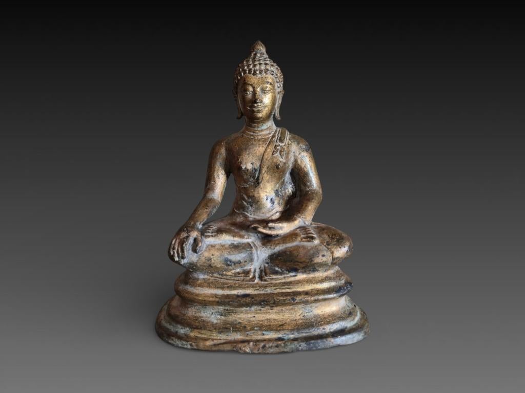 Thaïlande, statue de Bouddha, bronze doré, 21 cm, Enlèvement ou Envoi