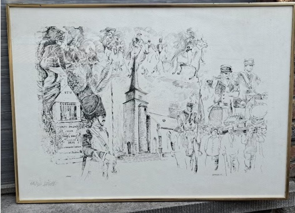 Lithograpphie flokore signe histace, Antiquités & Art, Enlèvement ou Envoi, Lithographie