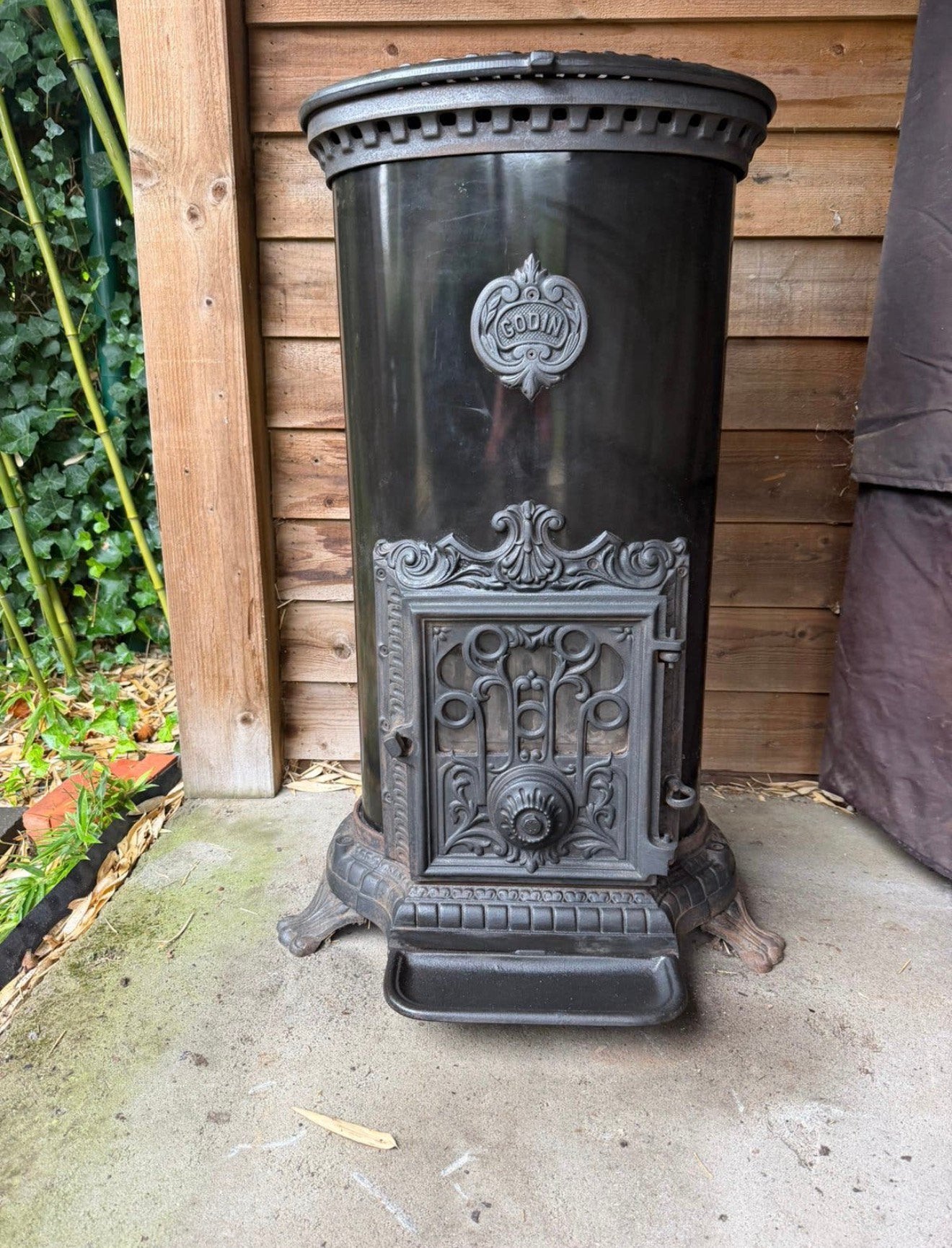 Authentieke GODIN gietijzeren hout- & kolenkachel – 10 kW, Ophalen, Zo goed als nieuw