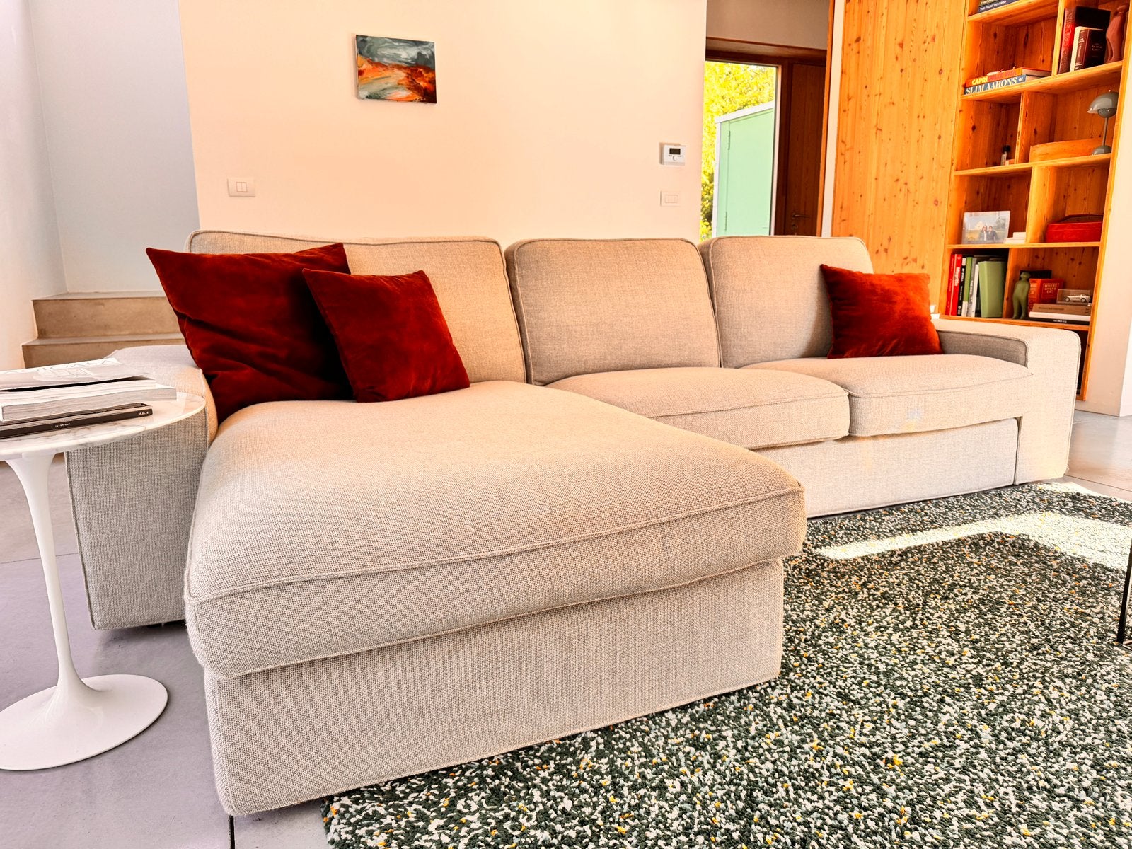 IKEA KIVIK zetel met chaise longue, Maison & Meubles, Canapés | Salons, Banc d'angle, Quatre personnes ou plus, Comme neuf, Enlèvement