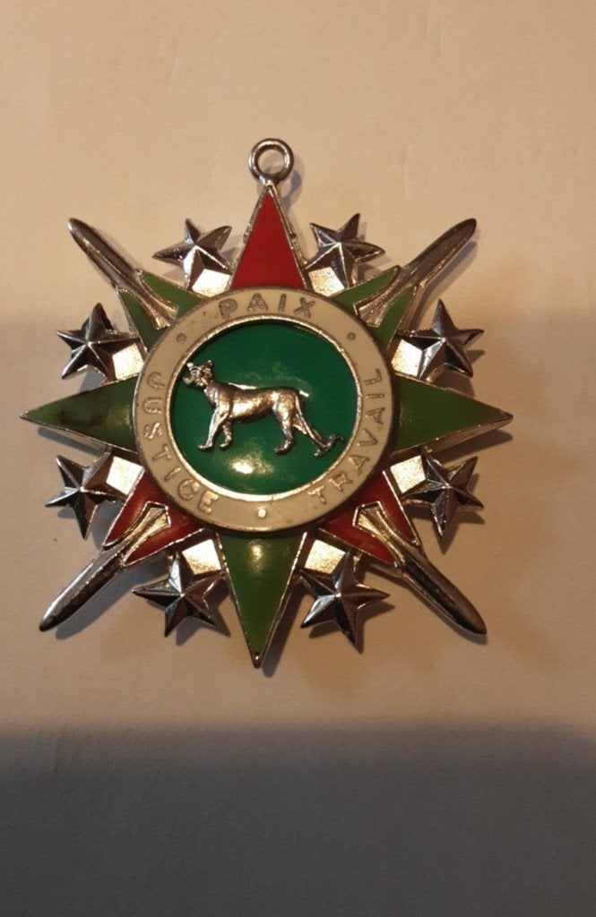 Zaïre-medaille in de Orde van de Luipaard, Ophalen of Verzenden, Landmacht, Lintje, Medaille of Wings