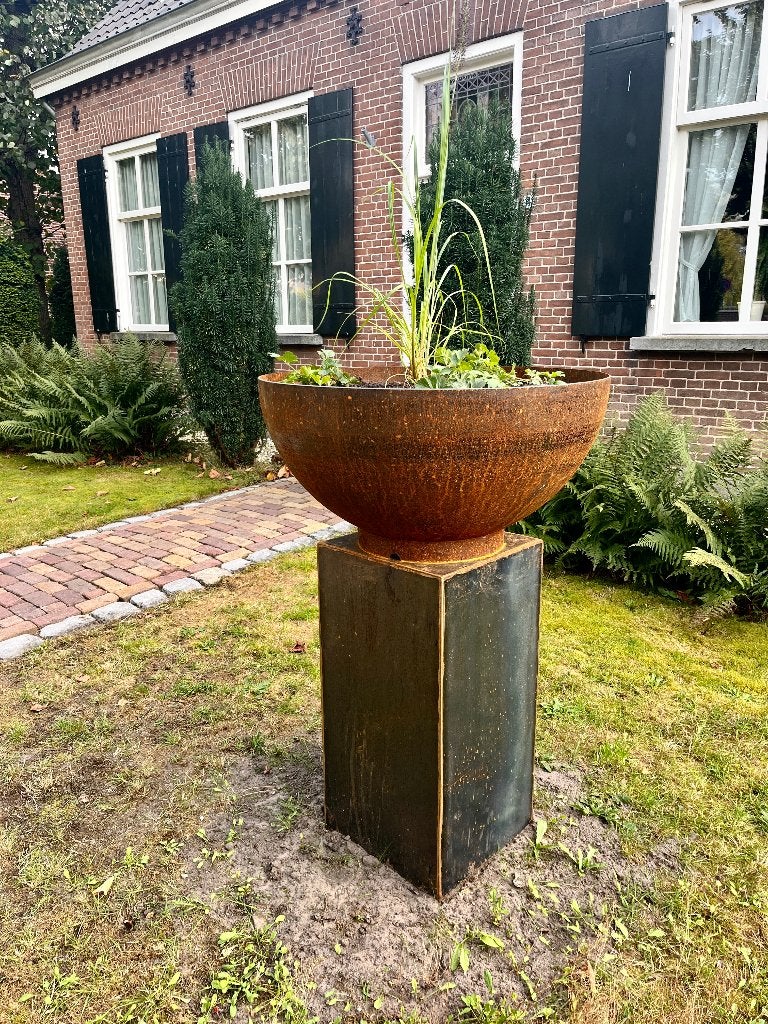 boîte à fleurs en acier corten, jardinière, forme ronde, Jardin & Terrasse, Neuf, Enlèvement ou Envoi, Rond, 30 à 60 cm