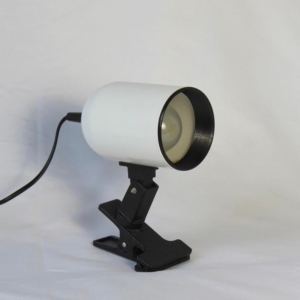 Vintage Massive Klemlamp – Space Age – Wit/Zwart – Jaren '70, Enlèvement ou Envoi, Comme neuf