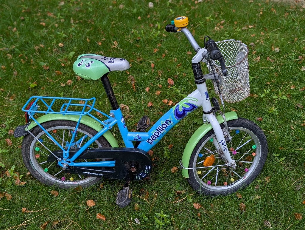 Kinderfiets met mandje 16 inch, Ophalen, Terugtraprem, Papillon, 16 tot 20 inch