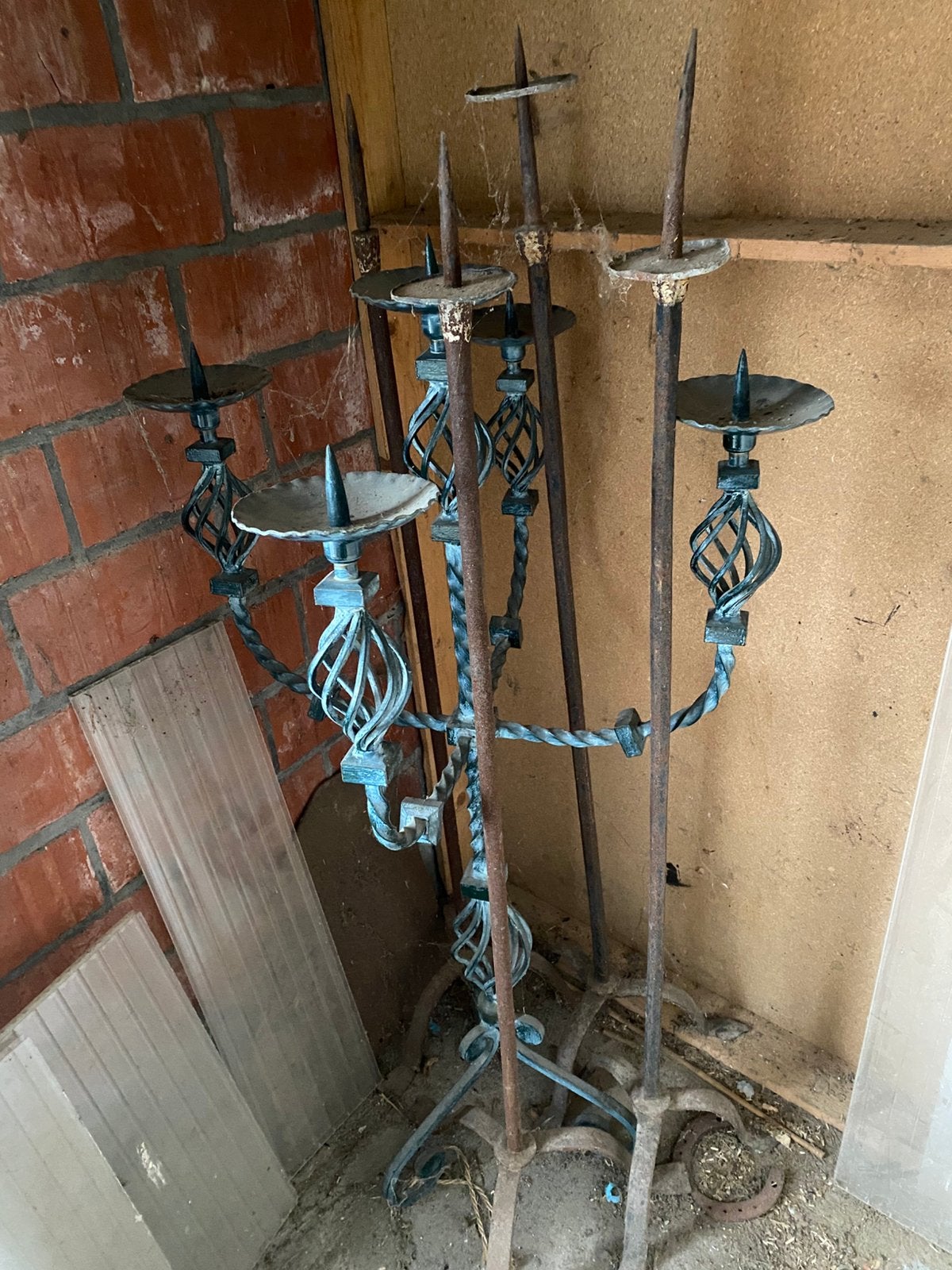 Gesmede  kandelaars vintage jaren 60 70, Antiek en Kunst, Ophalen, Overige materialen